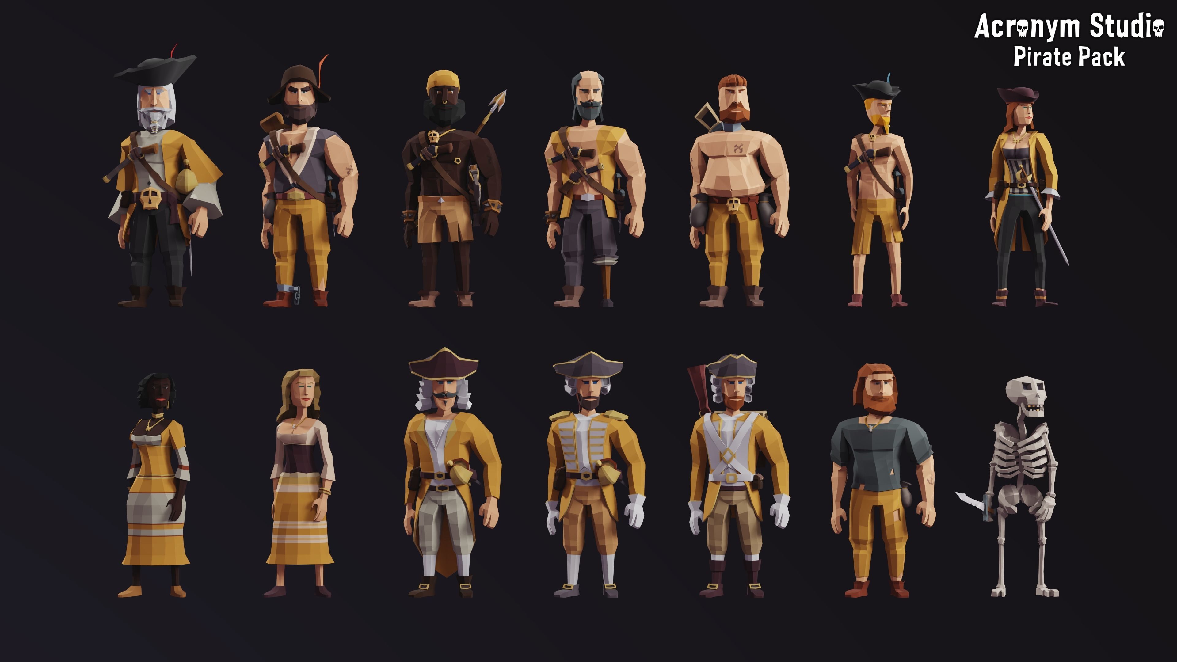 Acronym - Pirate Pack Low-poly 3D model_18