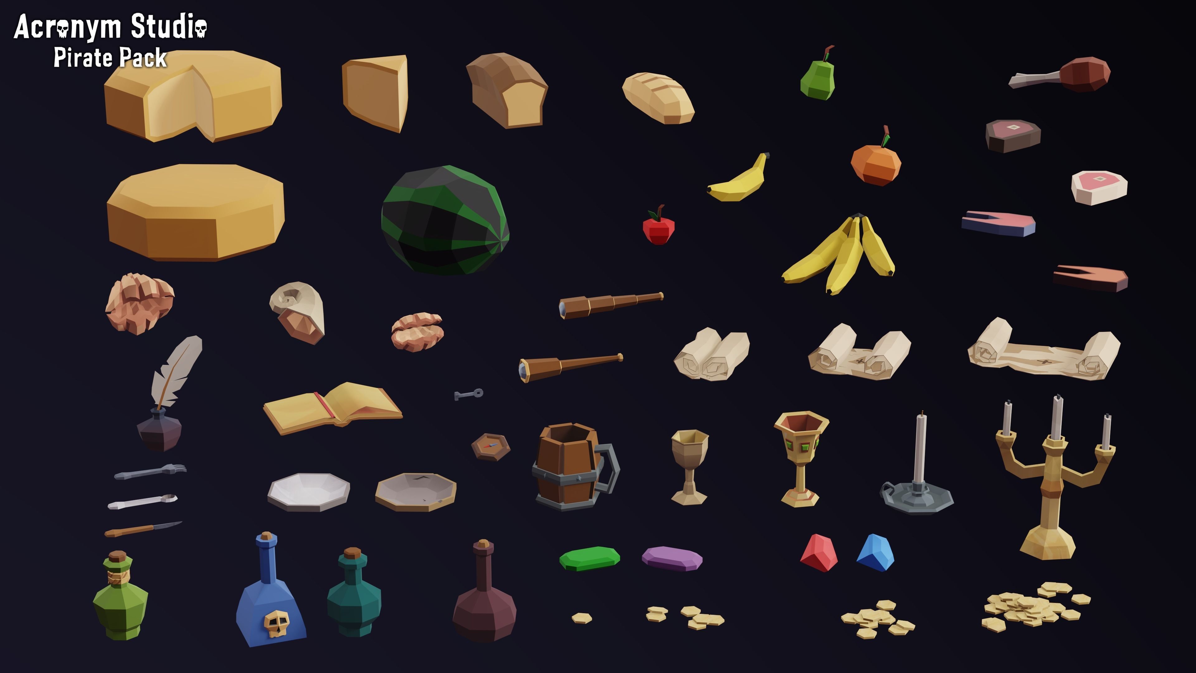 Acronym - Pirate Pack Low-poly 3D model_24