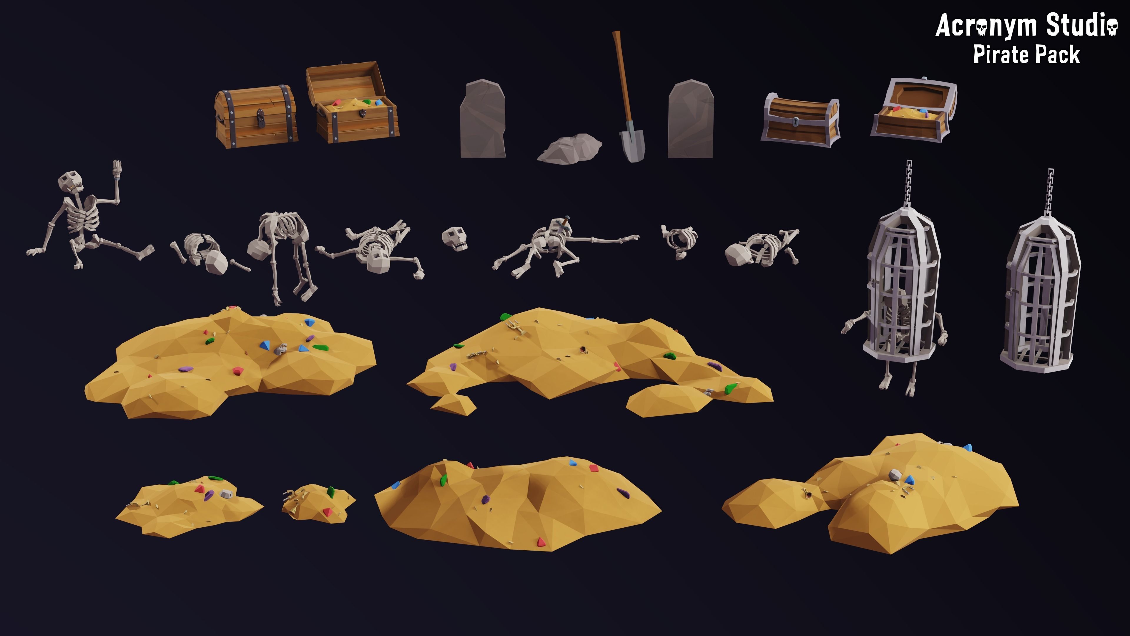 Acronym - Pirate Pack Low-poly 3D model_22