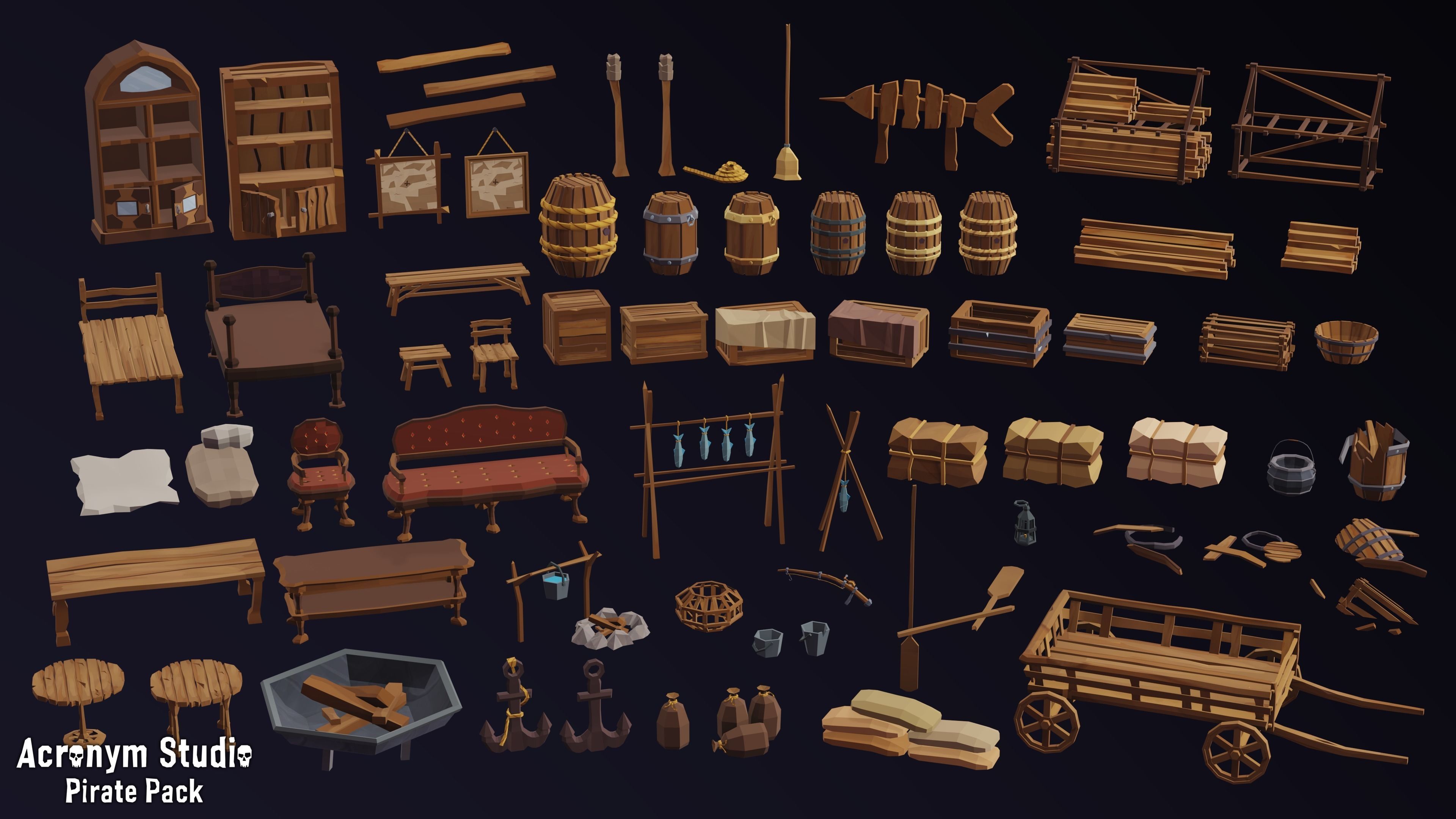 Acronym - Pirate Pack Low-poly 3D model_23