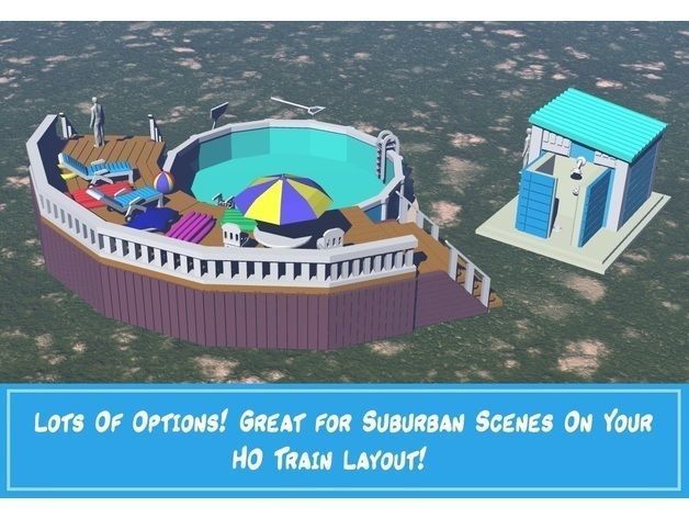 Deluxe Pool Set in HO Scale Free 3D print model_65