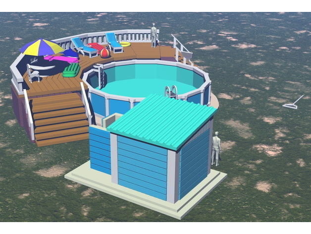 Deluxe Pool Set in HO Scale Free 3D print model_66