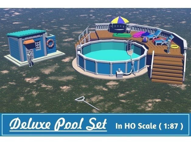 Deluxe Pool Set in HO Scale Free 3D print model_59