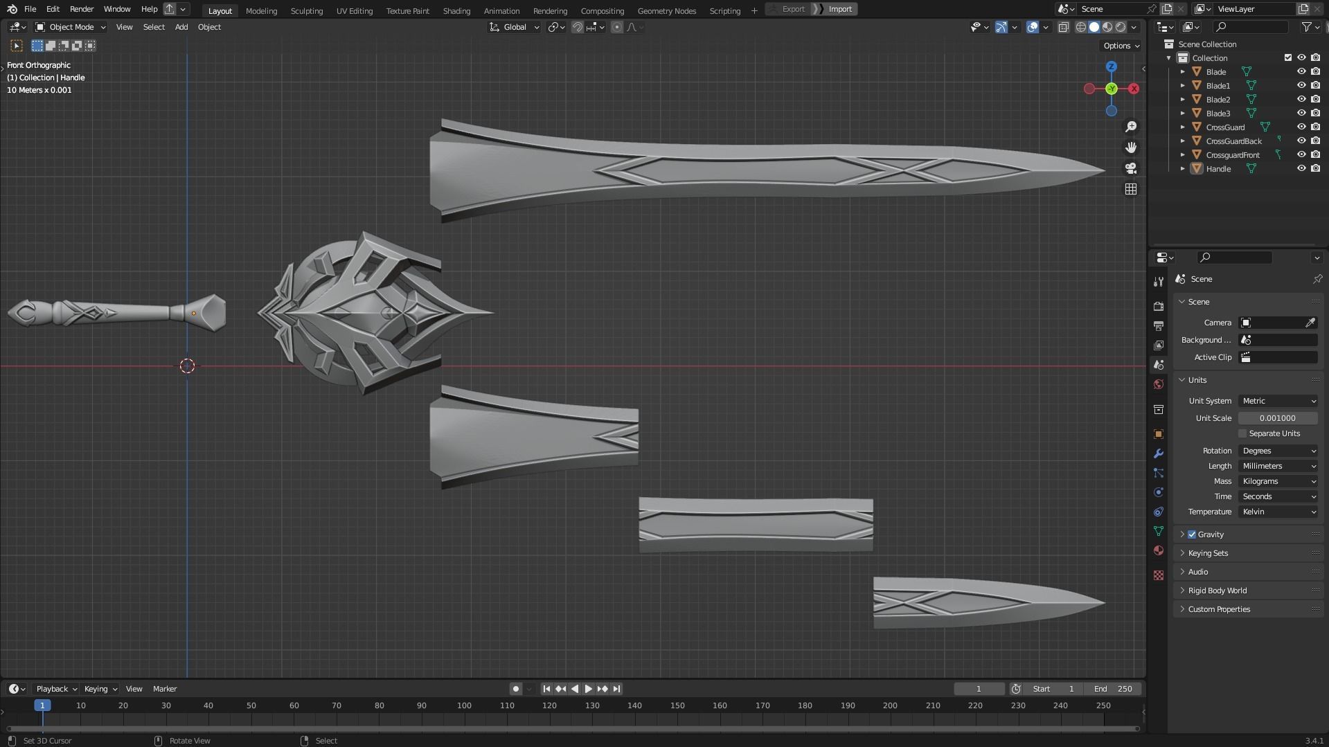 Genshin Impact Wolf Fang for Cosplay 3D print model_10