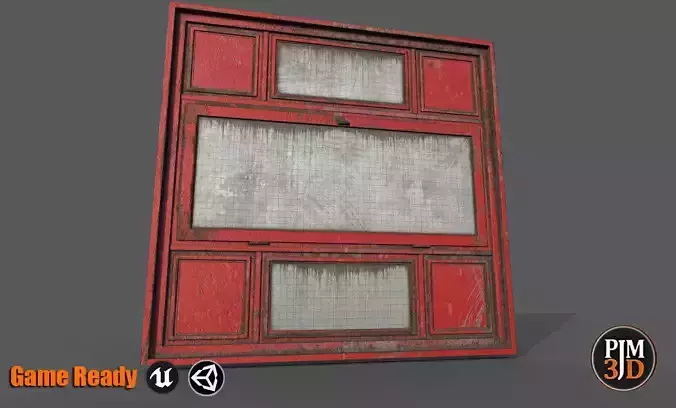 Old factory window Version N6 Low-poly 3D model