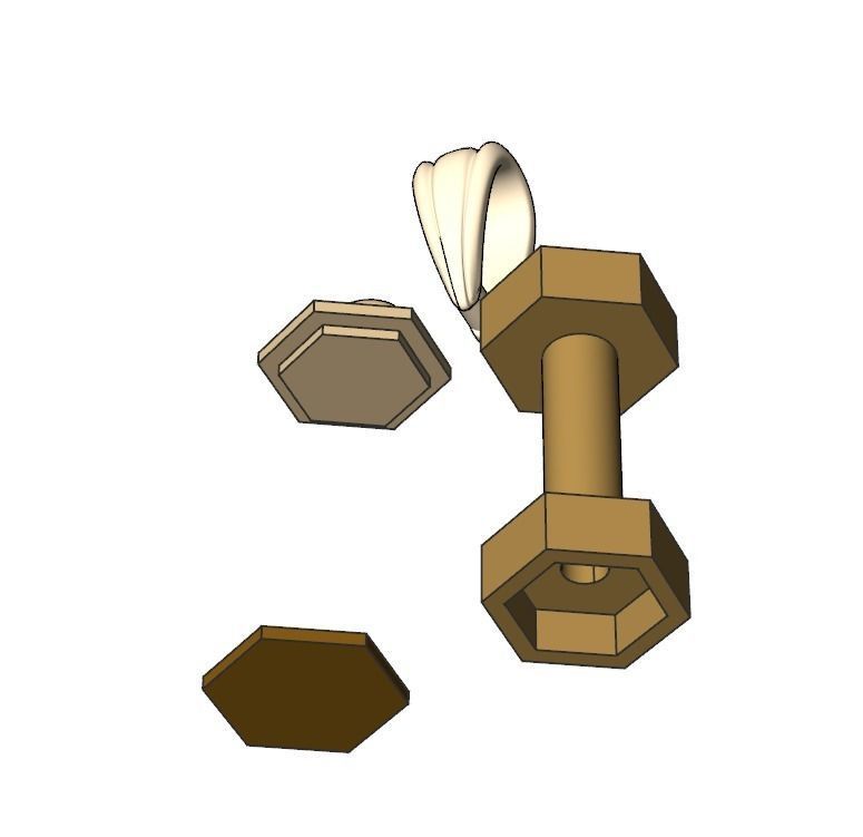 Dumbbell pendant  3D print model_3