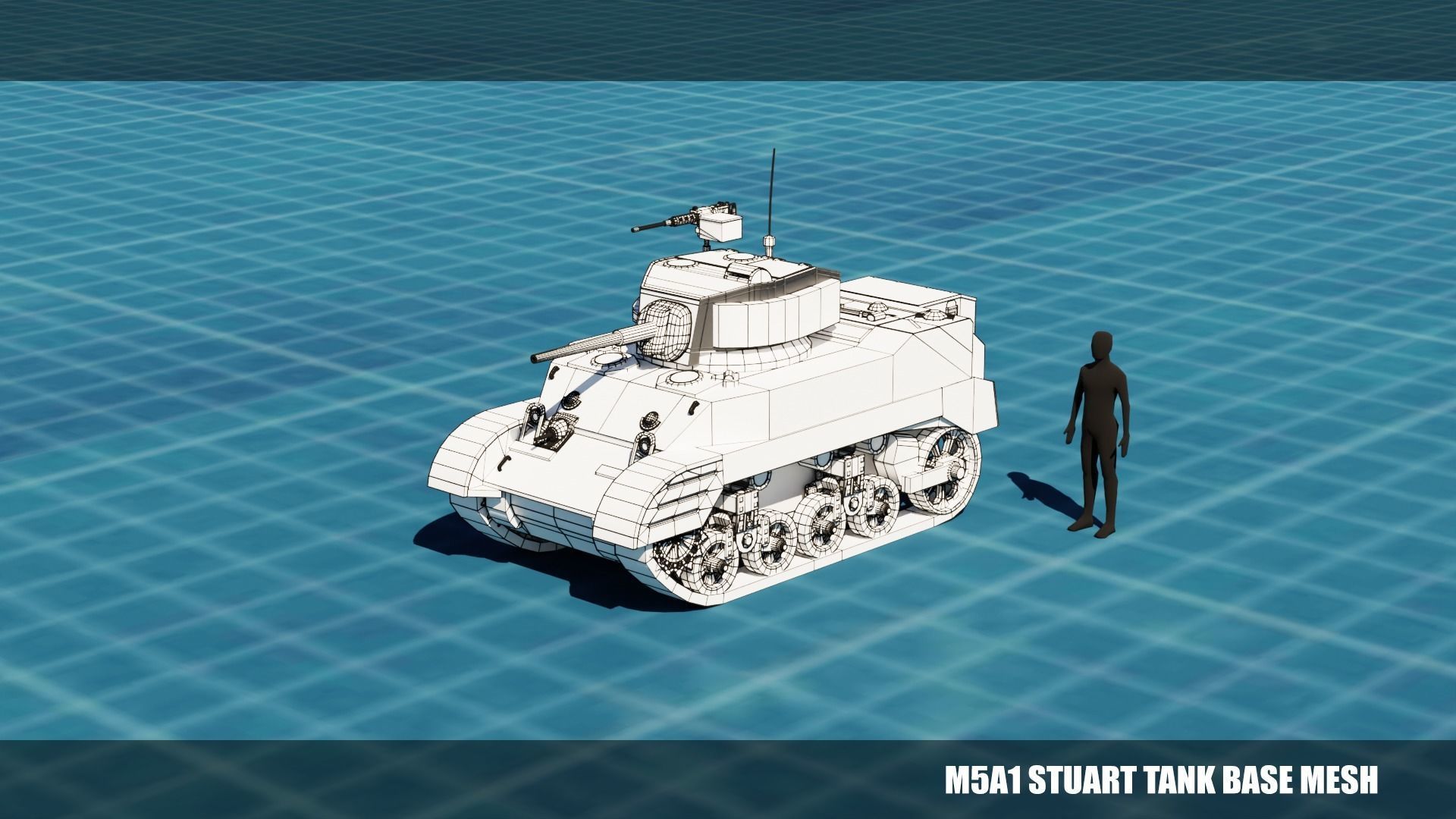 43 Tanks Base Mesh Low-poly 3D model_47