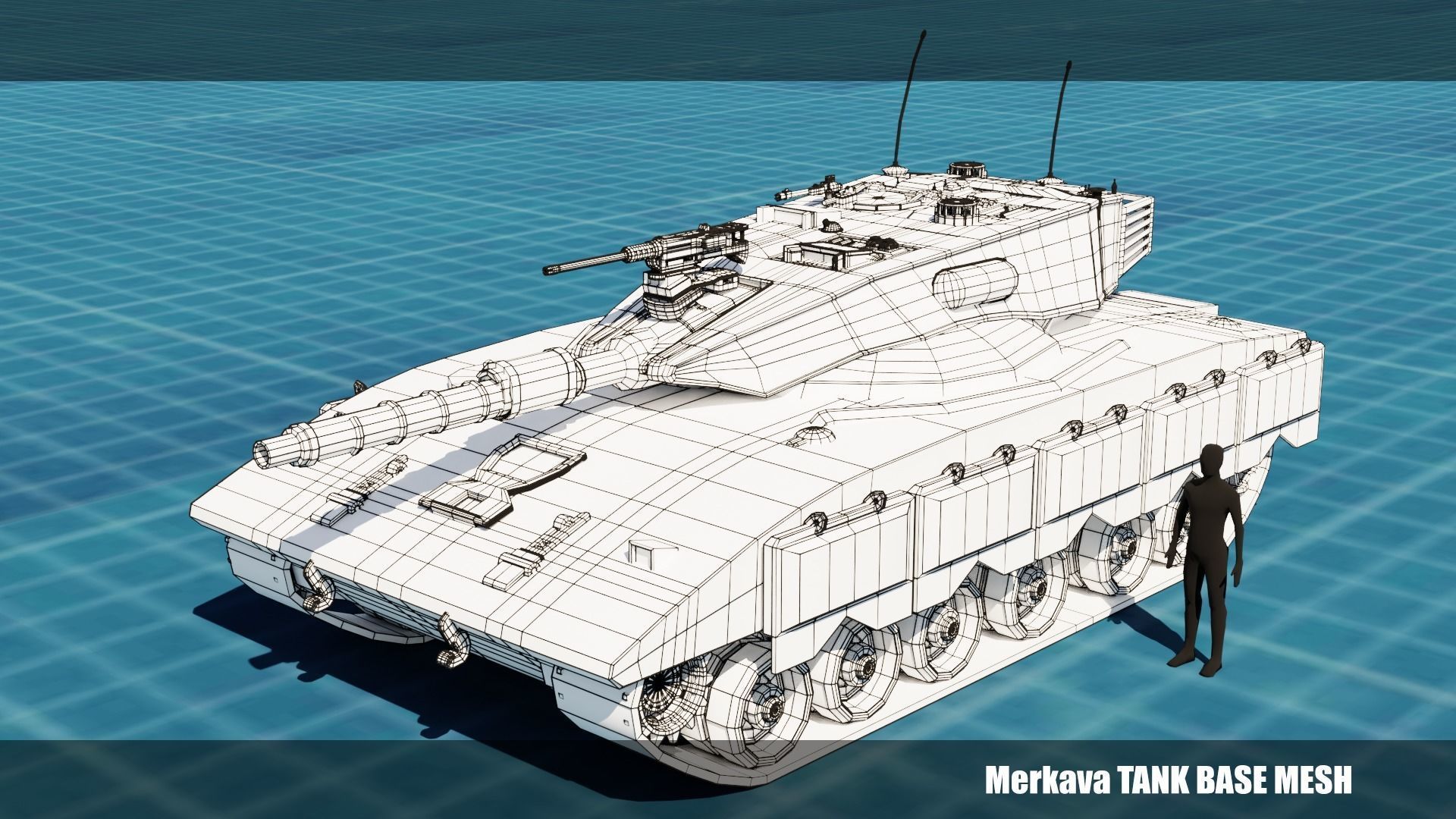 43 Tanks Base Mesh Low-poly 3D model_11