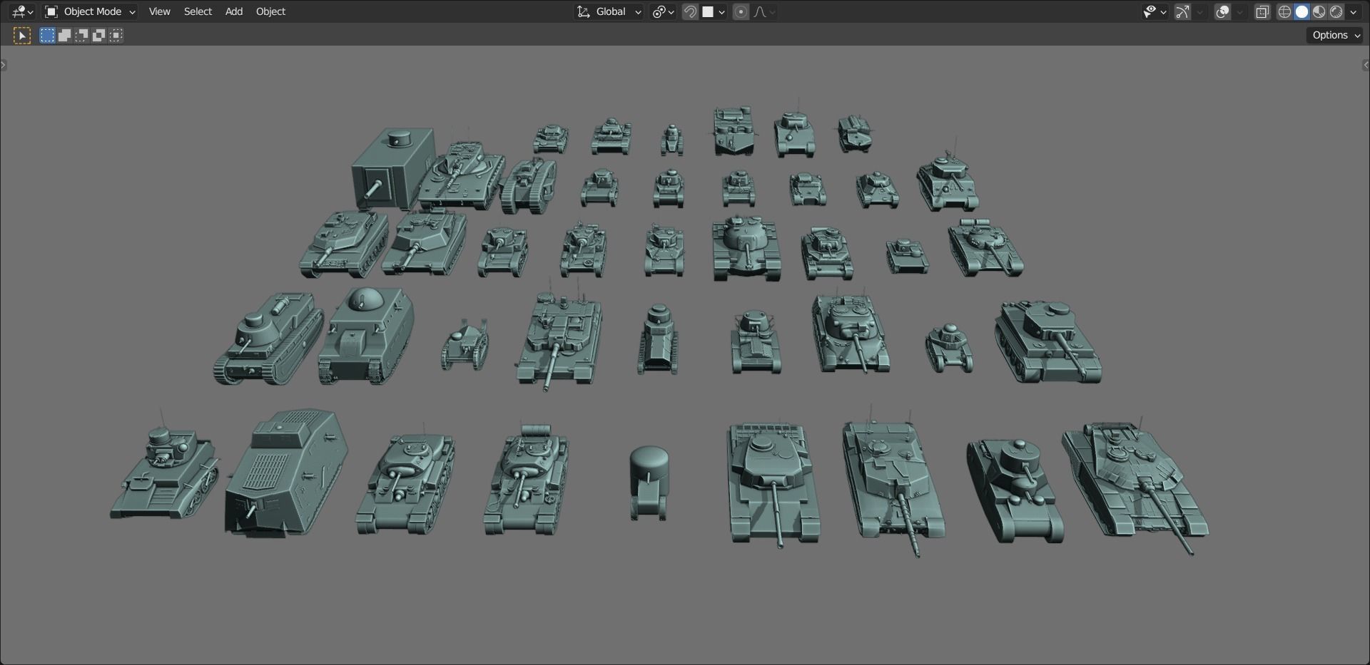 43 Tanks Base Mesh Low-poly 3D model_85