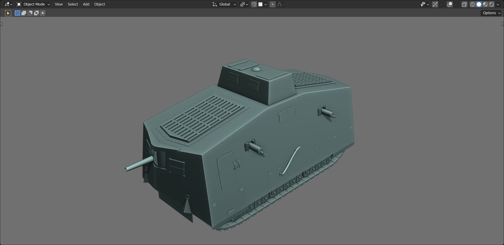 43 Tanks Base Mesh Low-poly 3D model_91