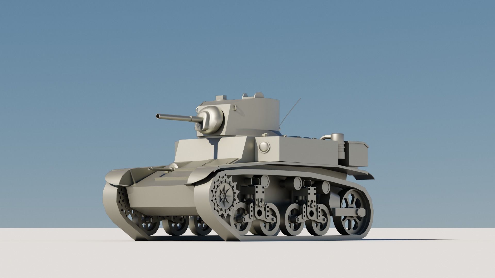 43 Tanks Base Mesh Low-poly 3D model_26