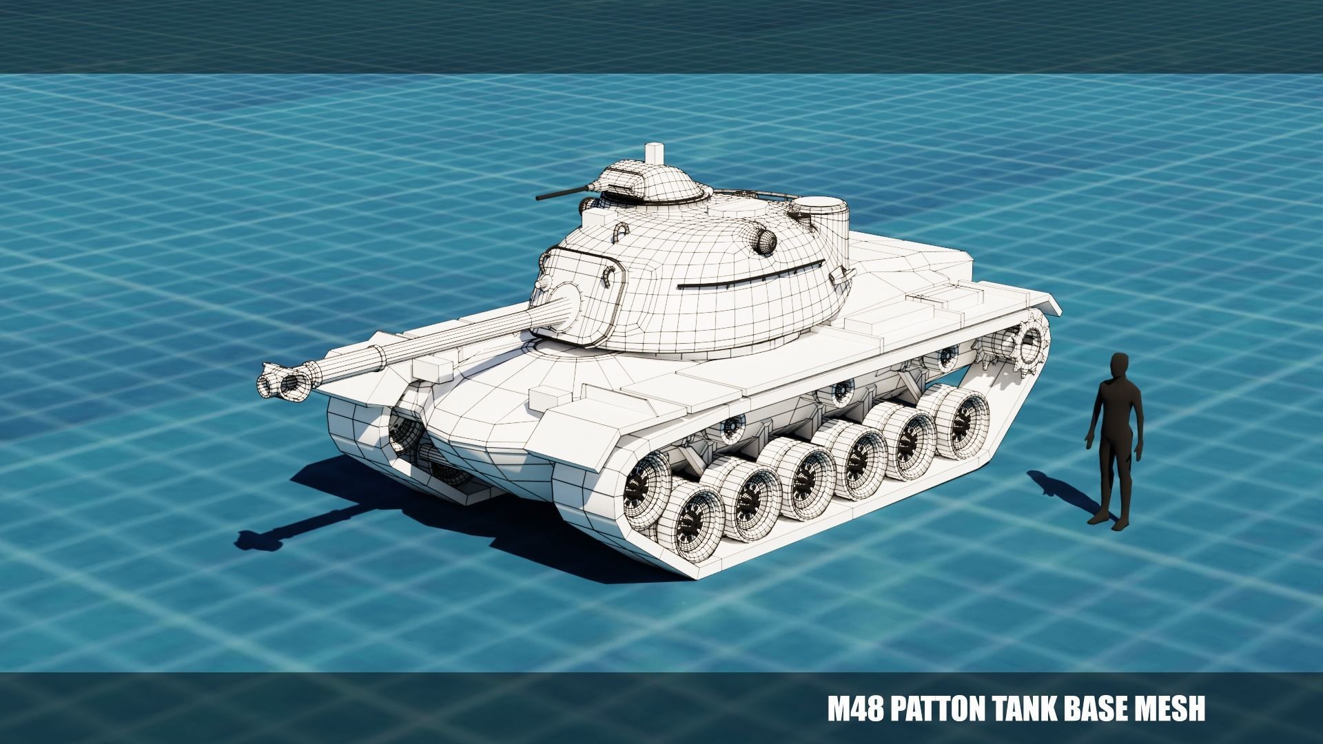 43 Tanks Base Mesh Low-poly 3D model_13