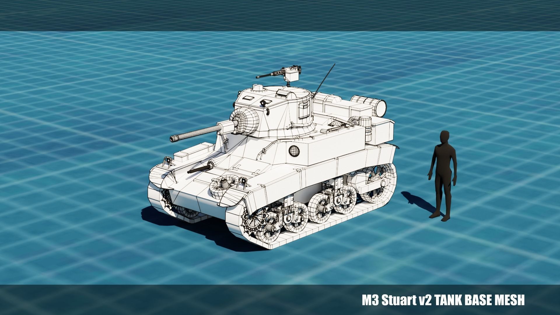 43 Tanks Base Mesh Low-poly 3D model_27