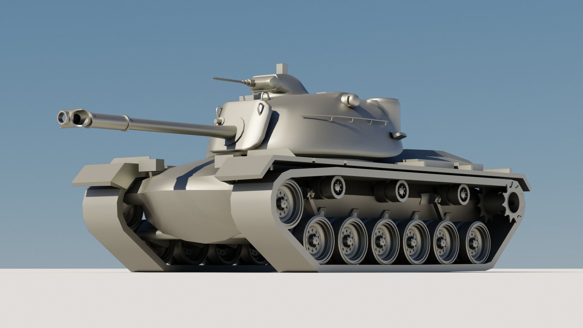 43 Tanks Base Mesh Low-poly 3D model_14
