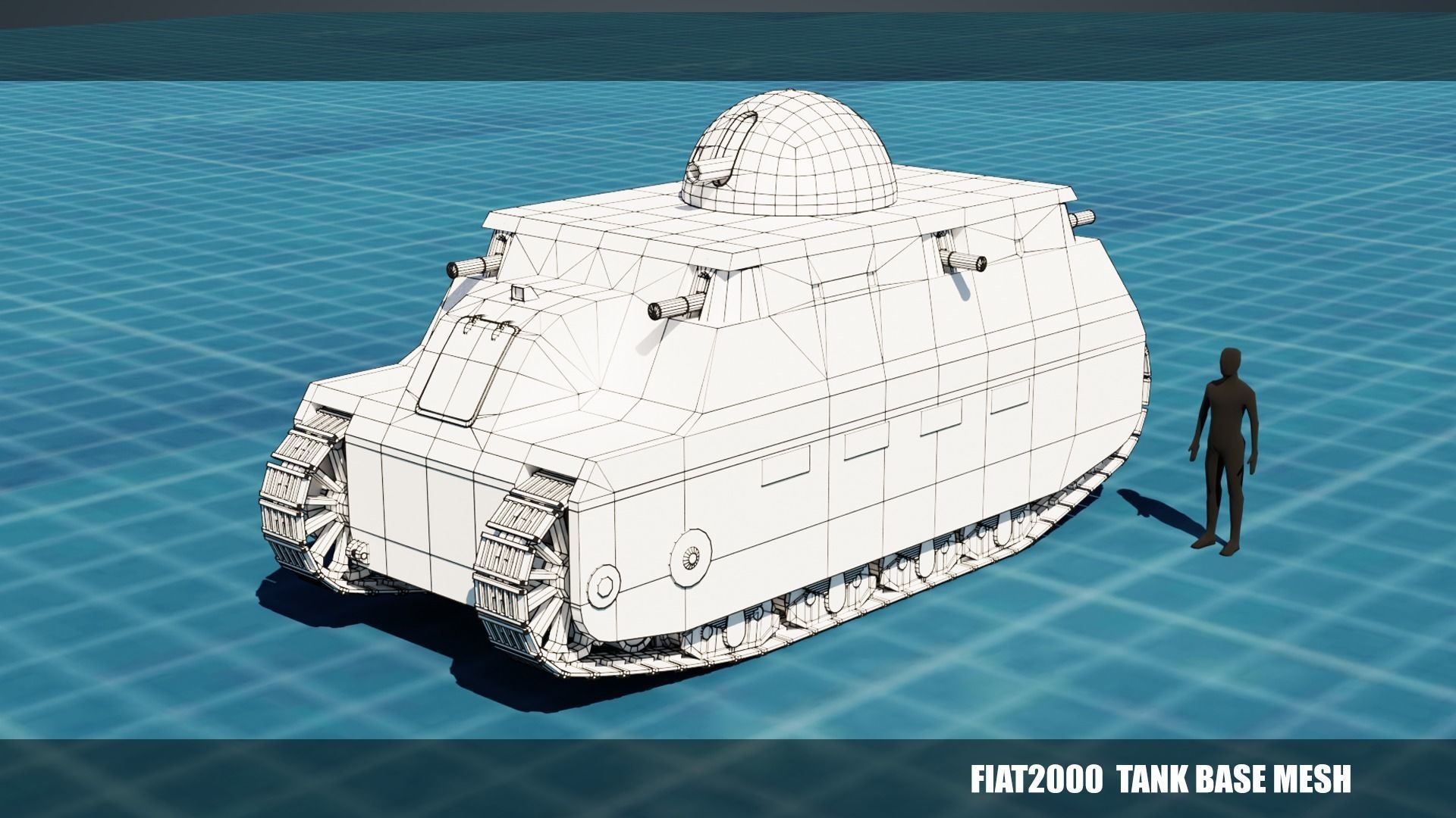 43 Tanks Base Mesh Low-poly 3D model_31