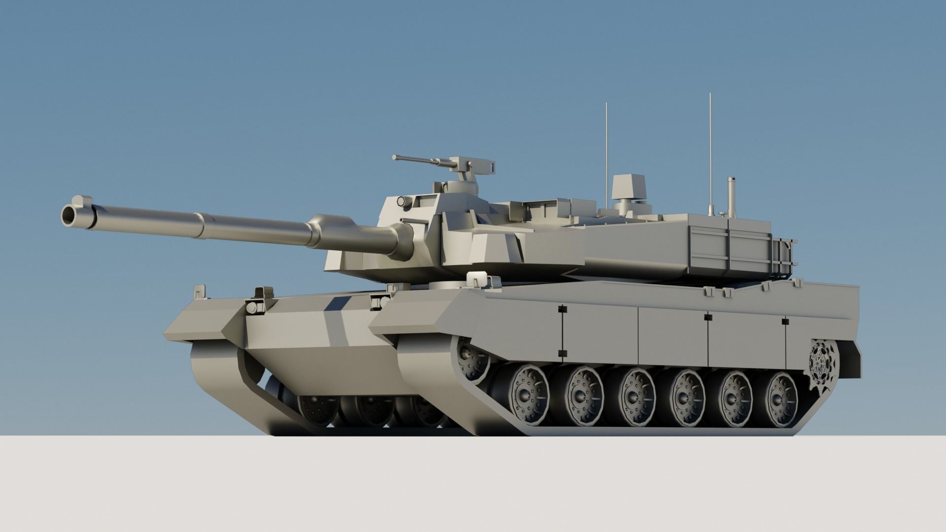 43 Tanks Base Mesh Low-poly 3D model_10