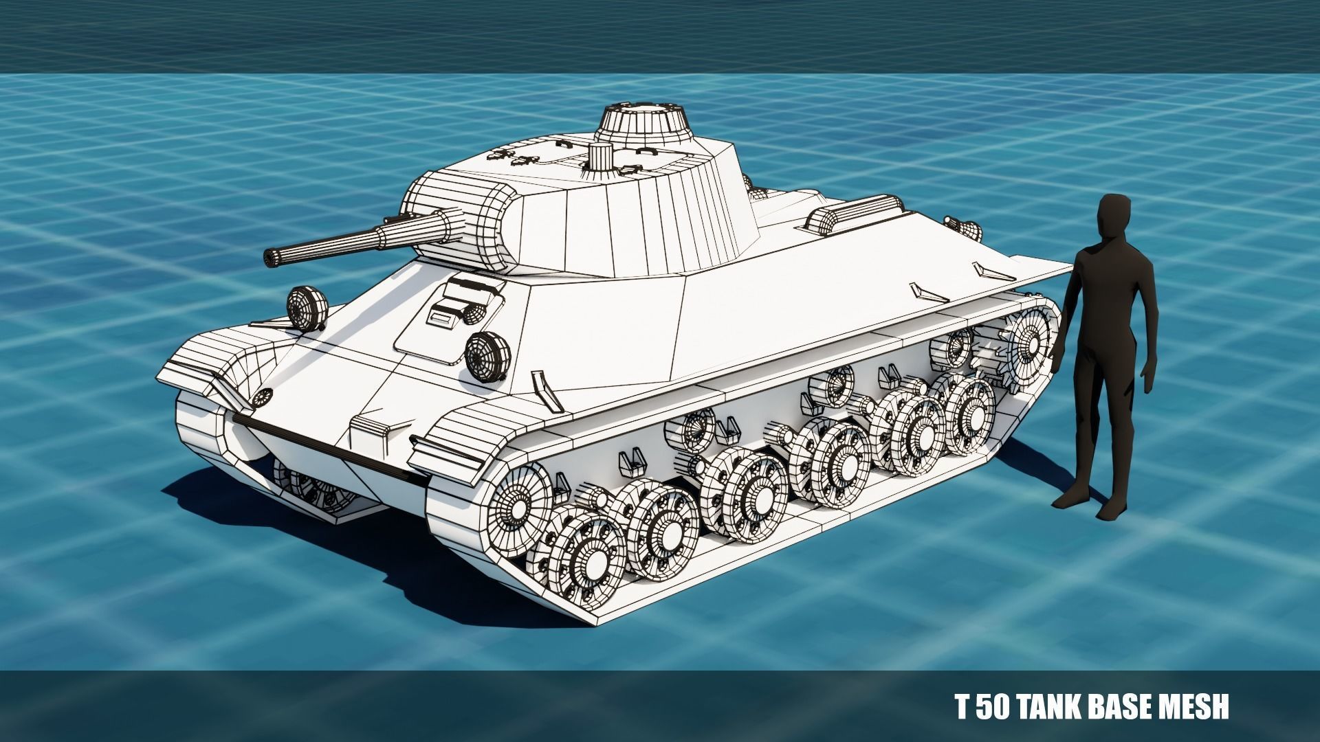 43 Tanks Base Mesh Low-poly 3D model_71