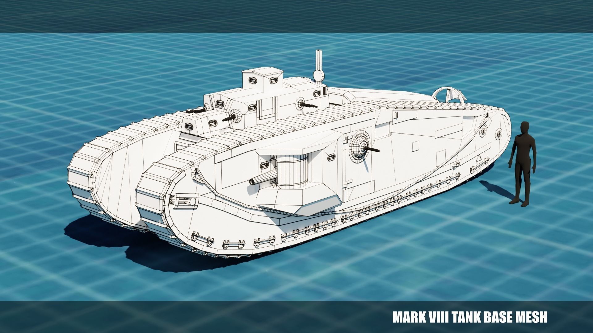 43 Tanks Base Mesh Low-poly 3D model_35
