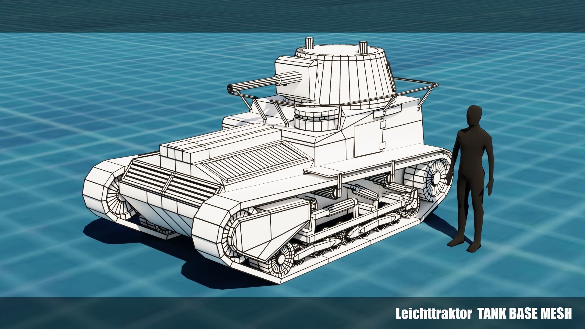 43 Tanks Base Mesh Low-poly 3D model_37