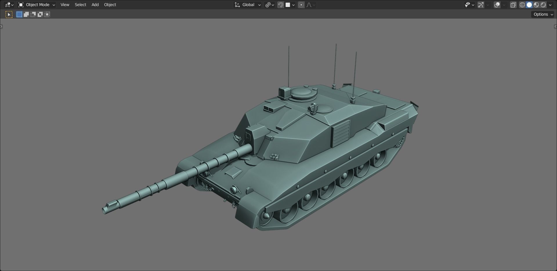 43 Tanks Base Mesh Low-poly 3D model_131