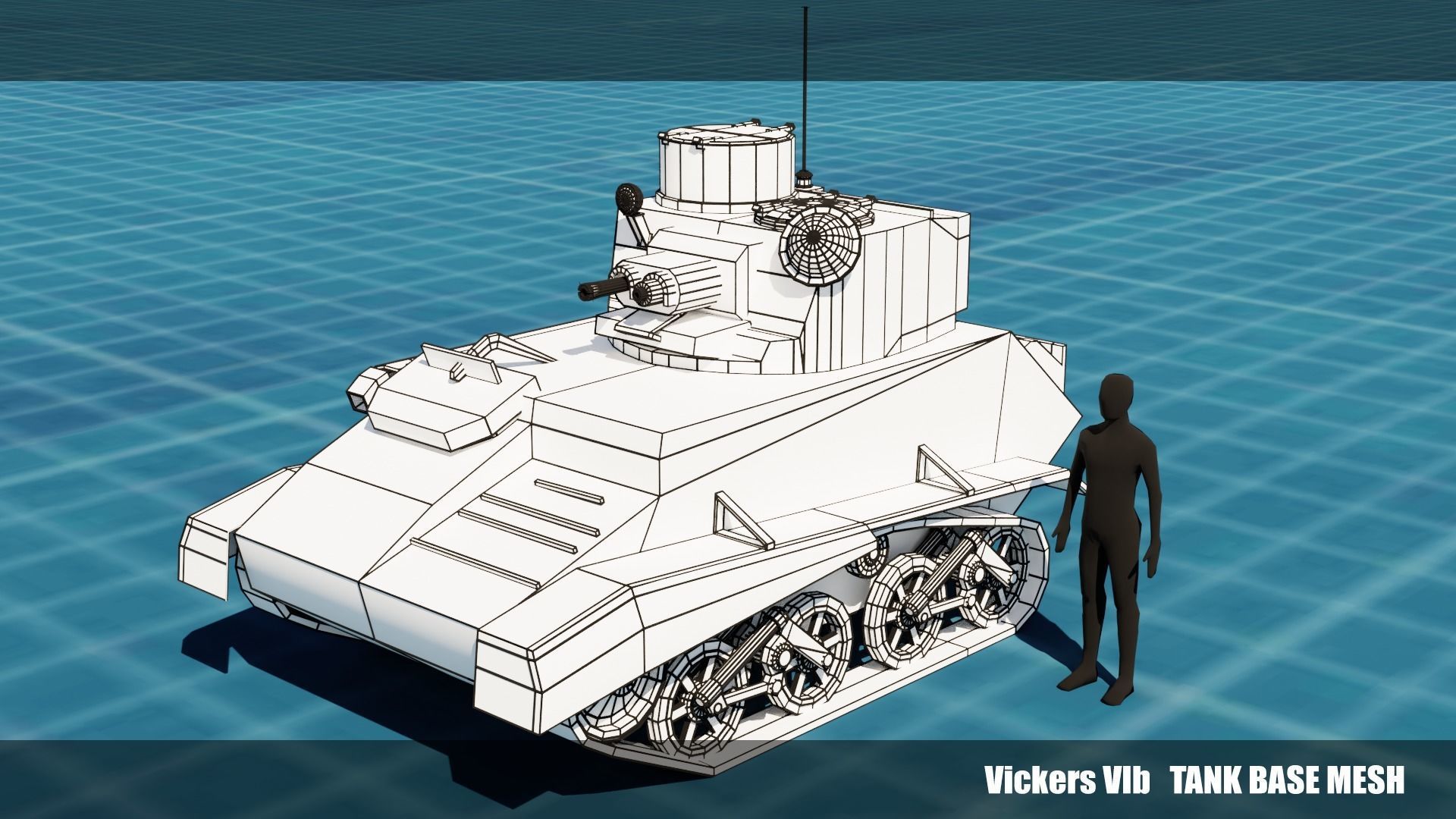 43 Tanks Base Mesh Low-poly 3D model_73
