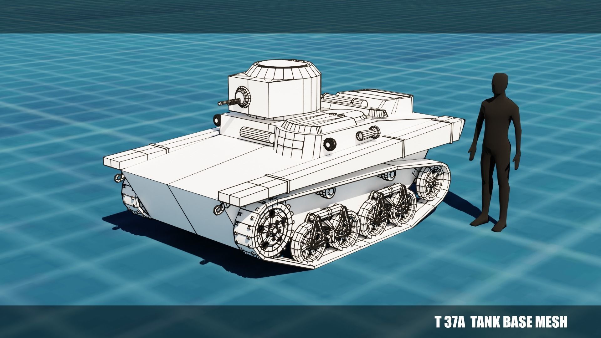 43 Tanks Base Mesh Low-poly 3D model_69