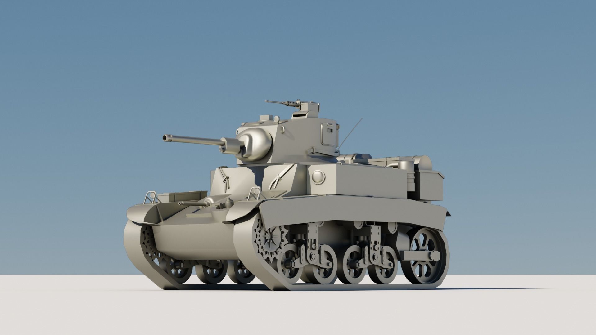 43 Tanks Base Mesh Low-poly 3D model_28