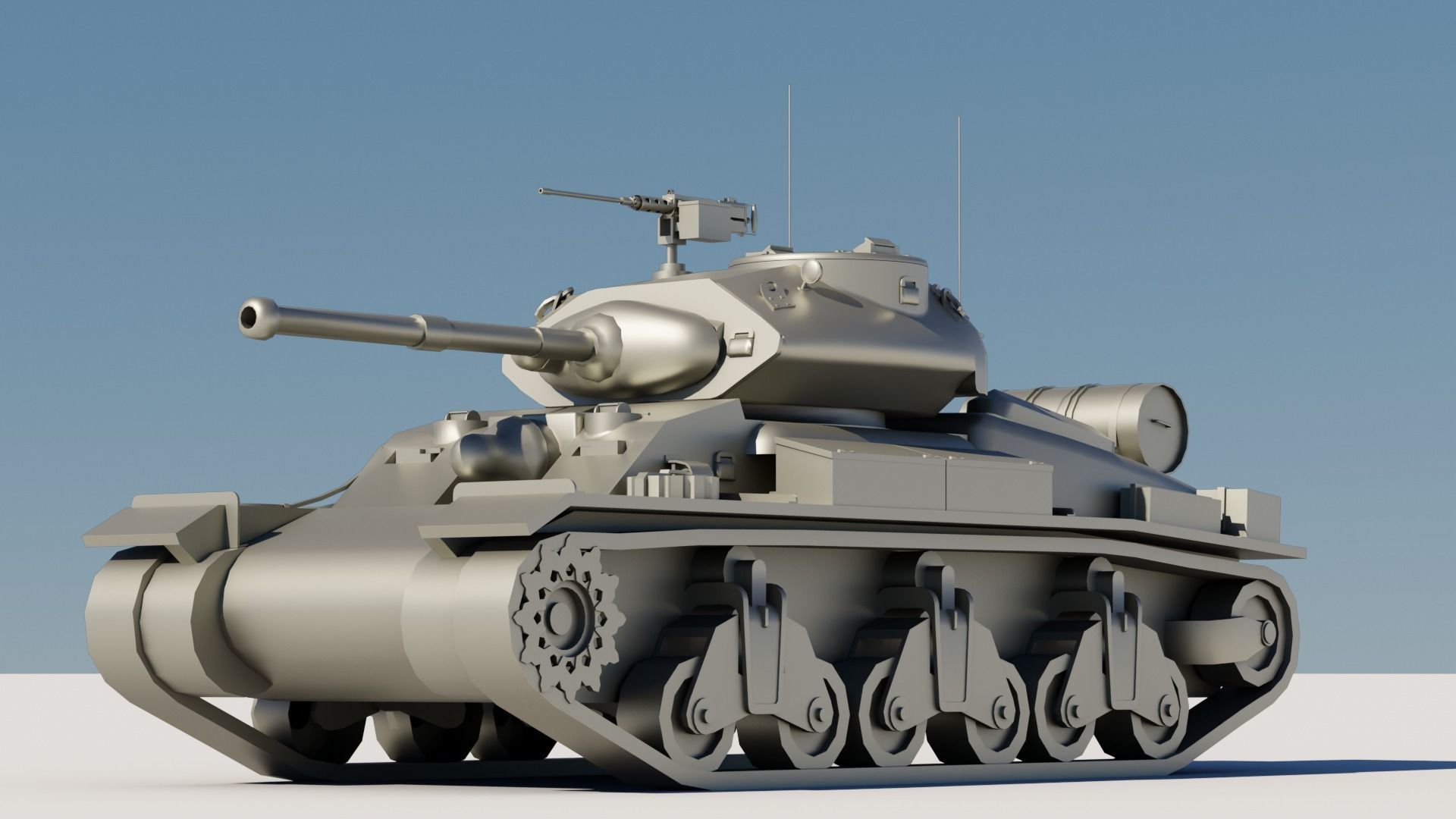 43 Tanks Base Mesh Low-poly 3D model_22