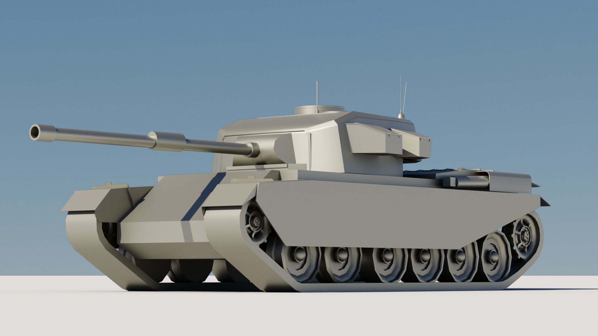 43 Tanks Base Mesh Low-poly 3D model_20