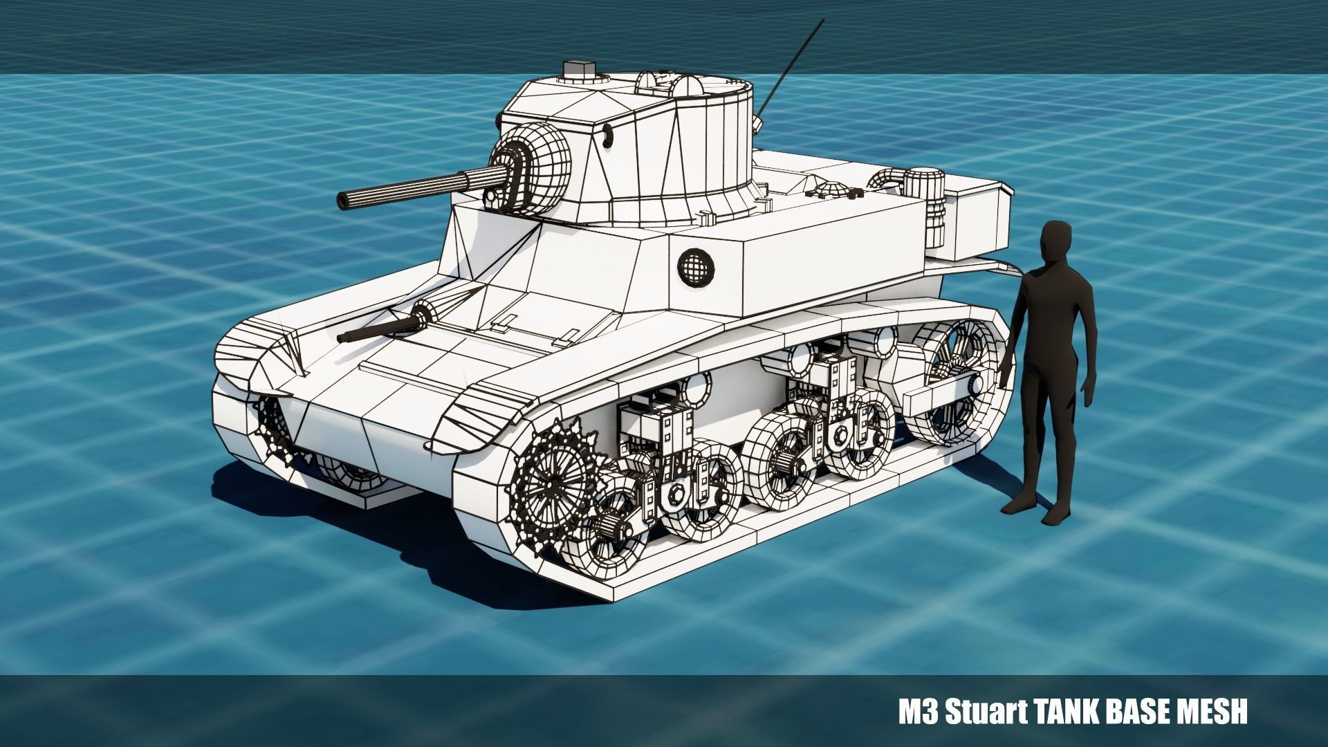 43 Tanks Base Mesh Low-poly 3D model_25