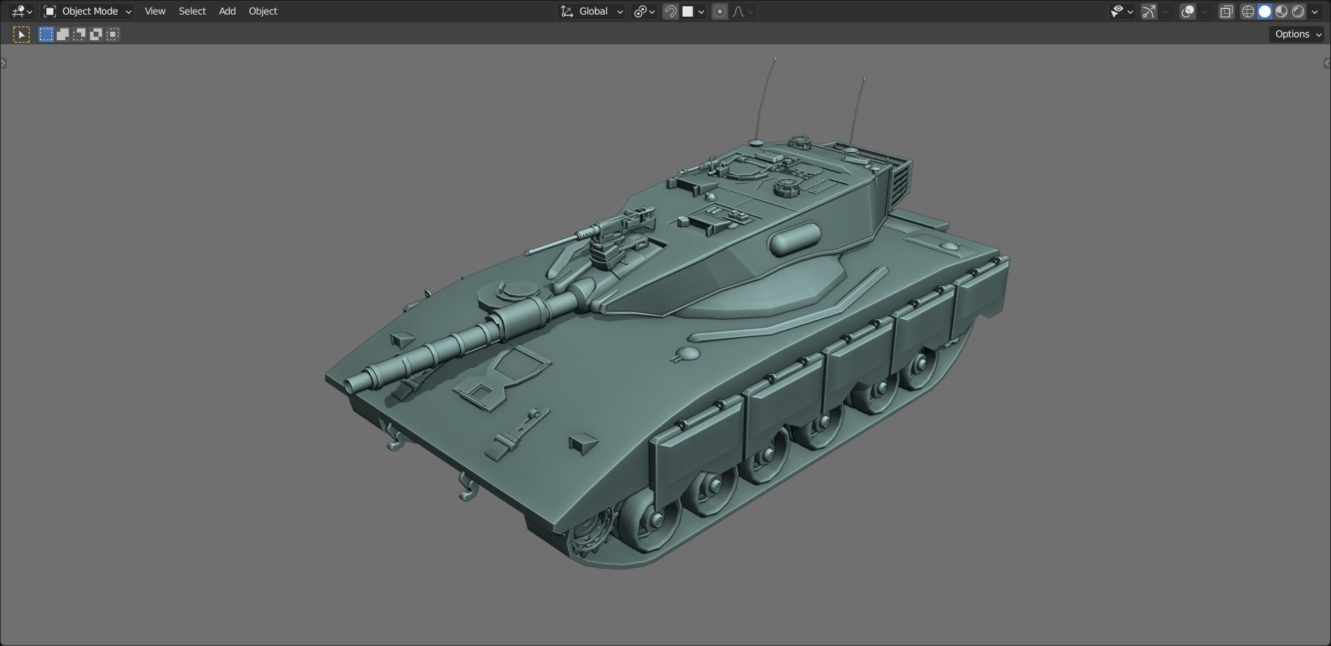 43 Tanks Base Mesh Low-poly 3D model_120