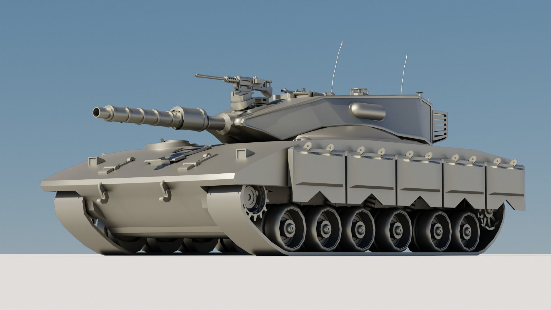 43 Tanks Base Mesh Low-poly 3D model_12