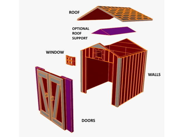 HO Scale American Backyard Shed Type 1 Free 3D print model_4