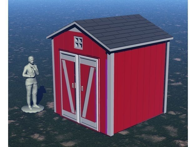 HO Scale American Backyard Shed Type 1 Free 3D print model_1