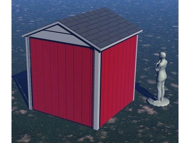 HO Scale American Backyard Shed Type 1 Free 3D print model_3