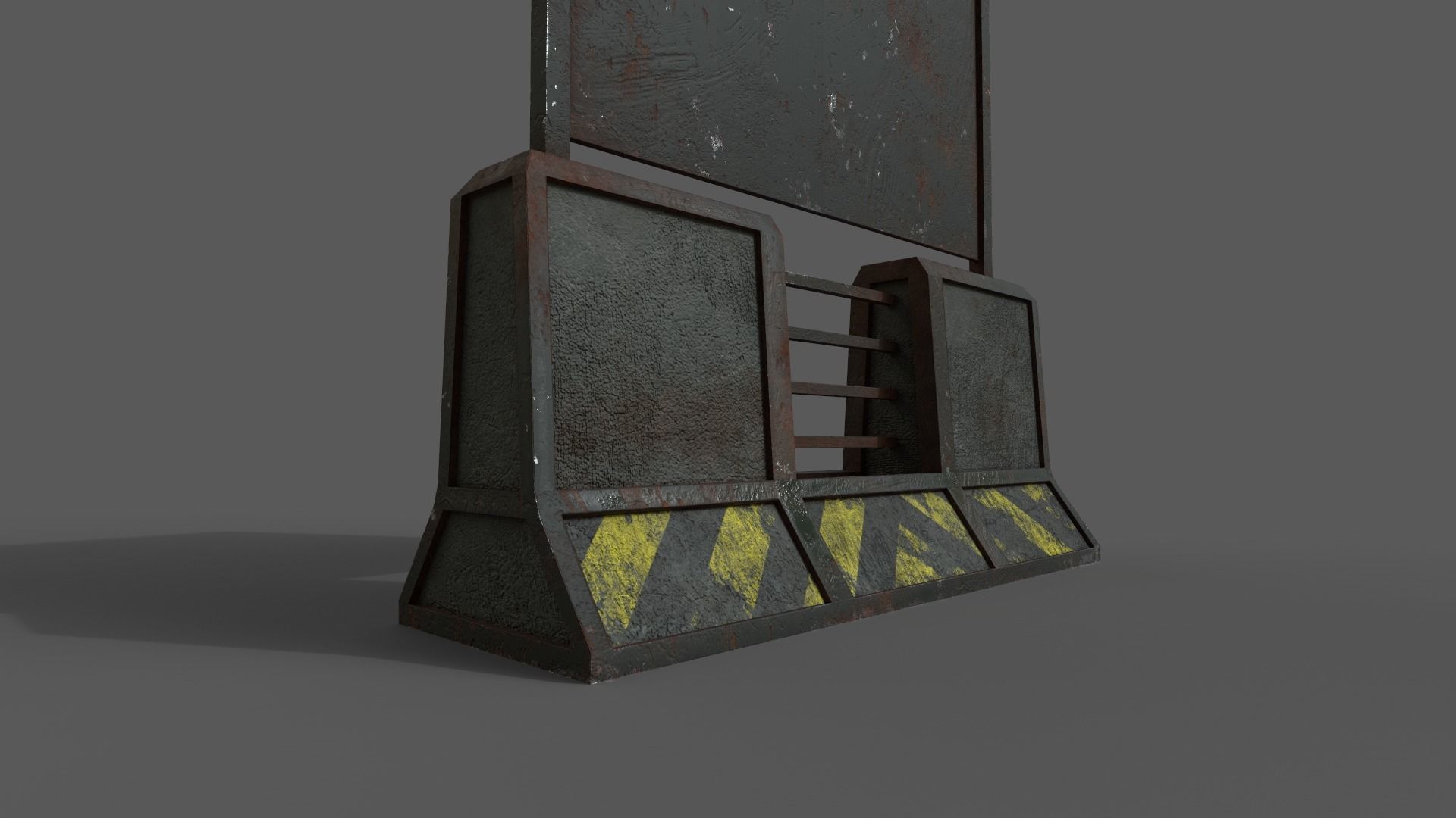 Concrete RoadBlock Barrier Barricade 3D model_14