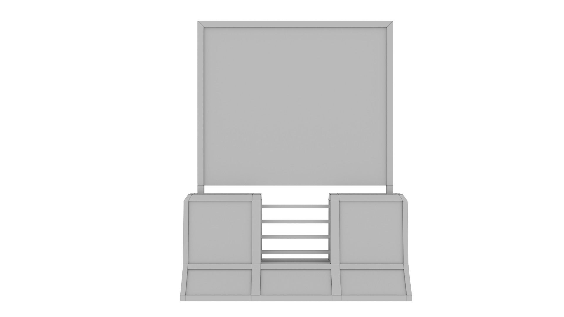 Concrete RoadBlock Barrier Barricade 3D model_15