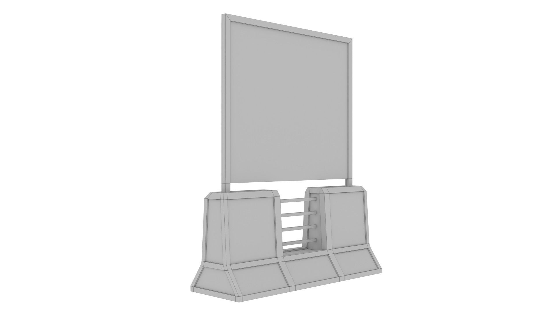 Concrete RoadBlock Barrier Barricade 3D model_16