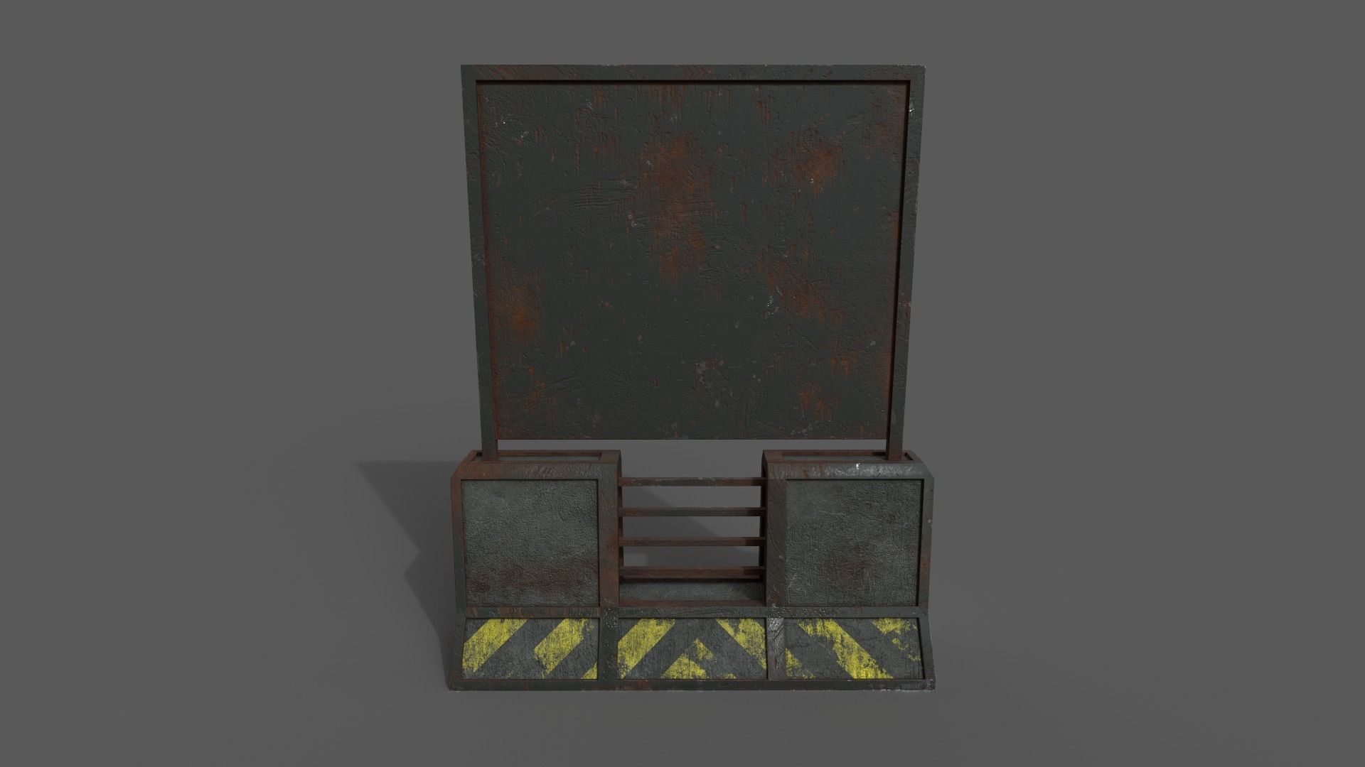 Concrete RoadBlock Barrier Barricade 3D model_12