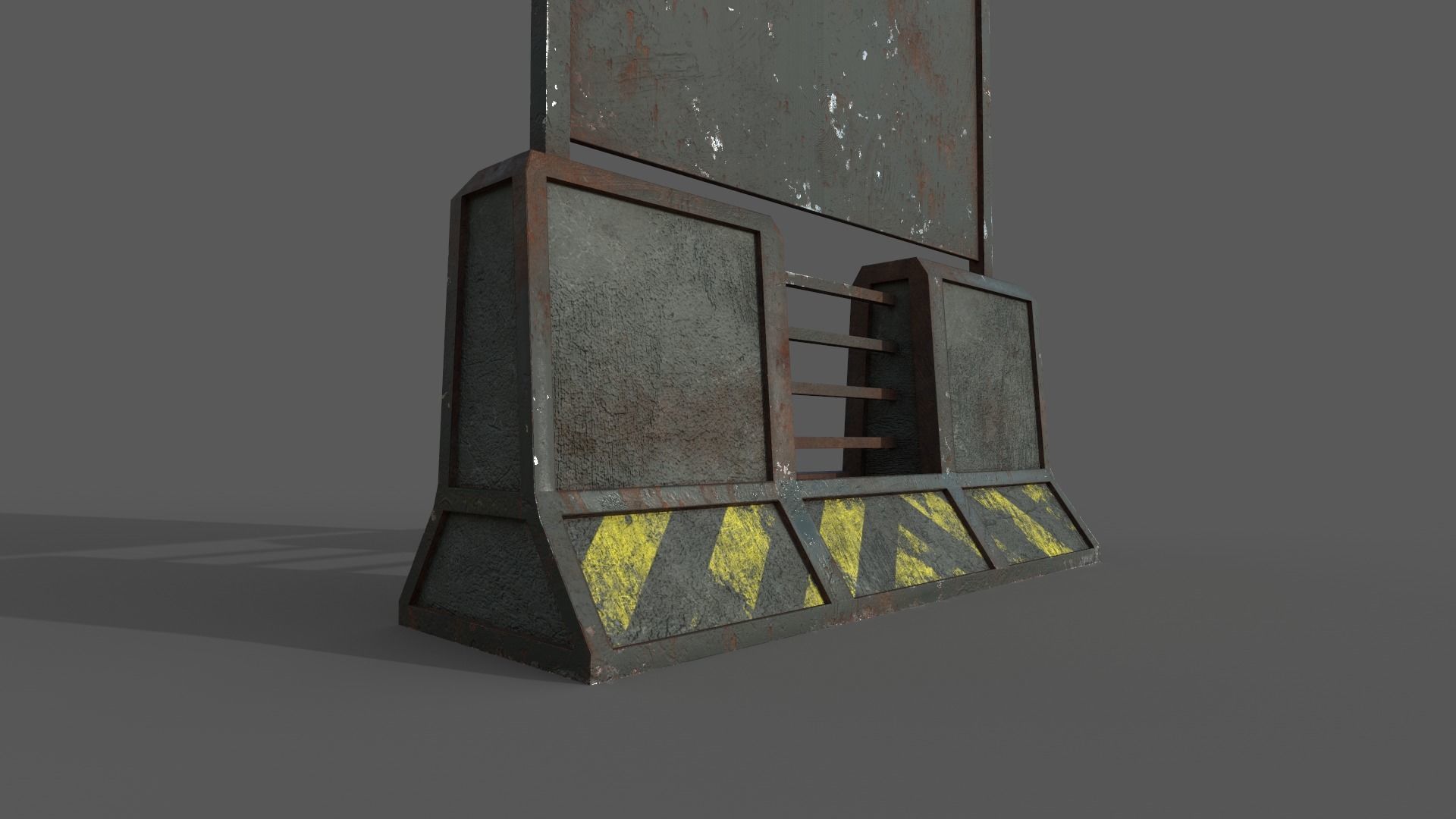 Concrete RoadBlock Barrier Barricade 3D model_11