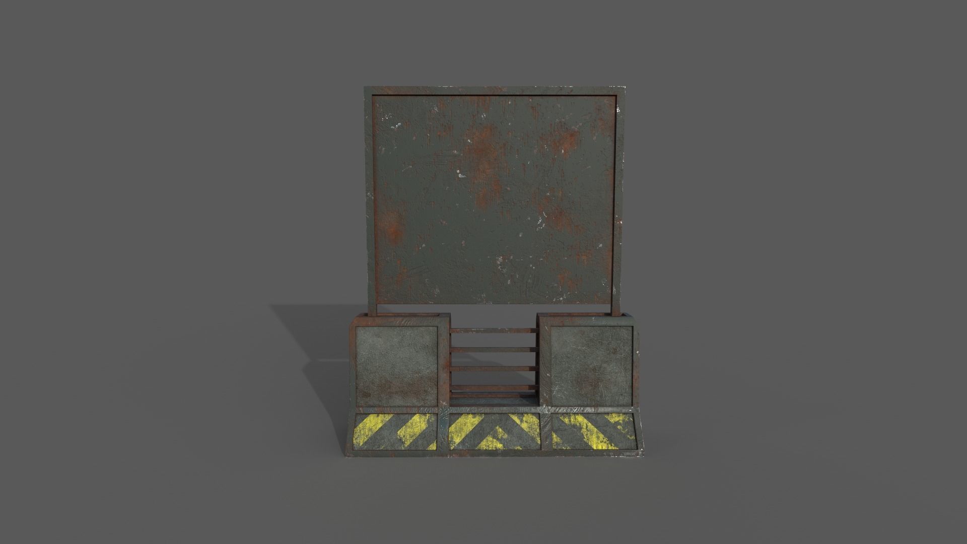 Concrete RoadBlock Barrier Barricade 3D model_9