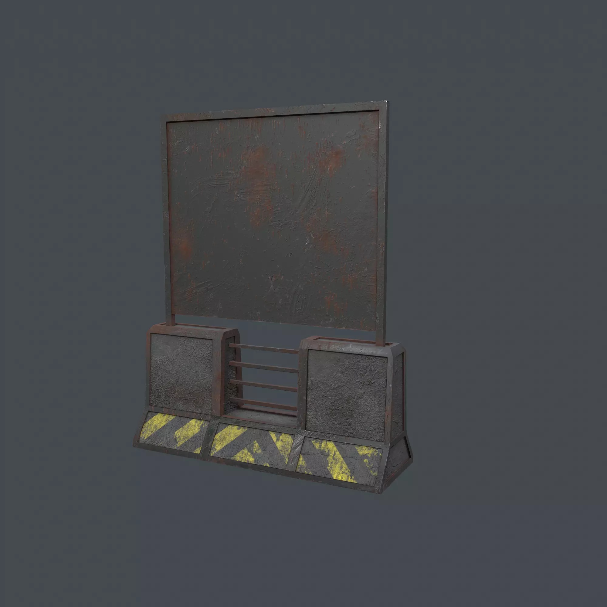 Concrete RoadBlock Barrier Barricade 3D model_0