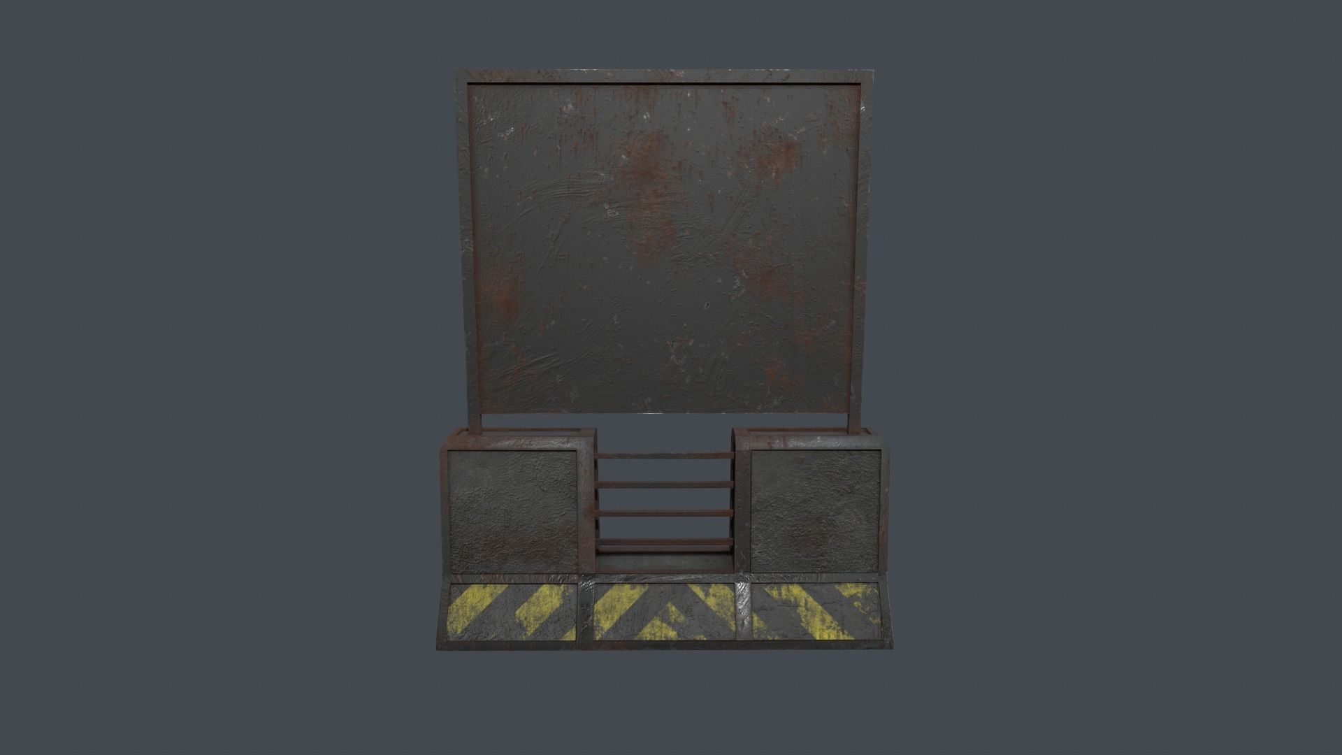 Concrete RoadBlock Barrier Barricade 3D model_4