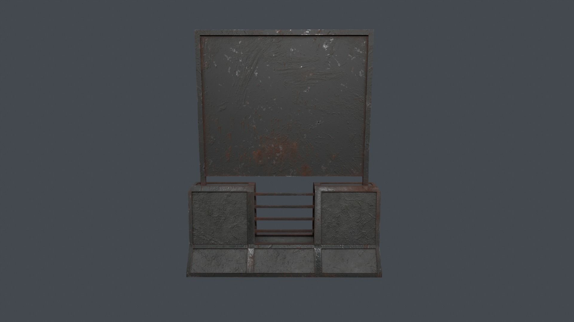 Concrete RoadBlock Barrier Barricade 3D model_7