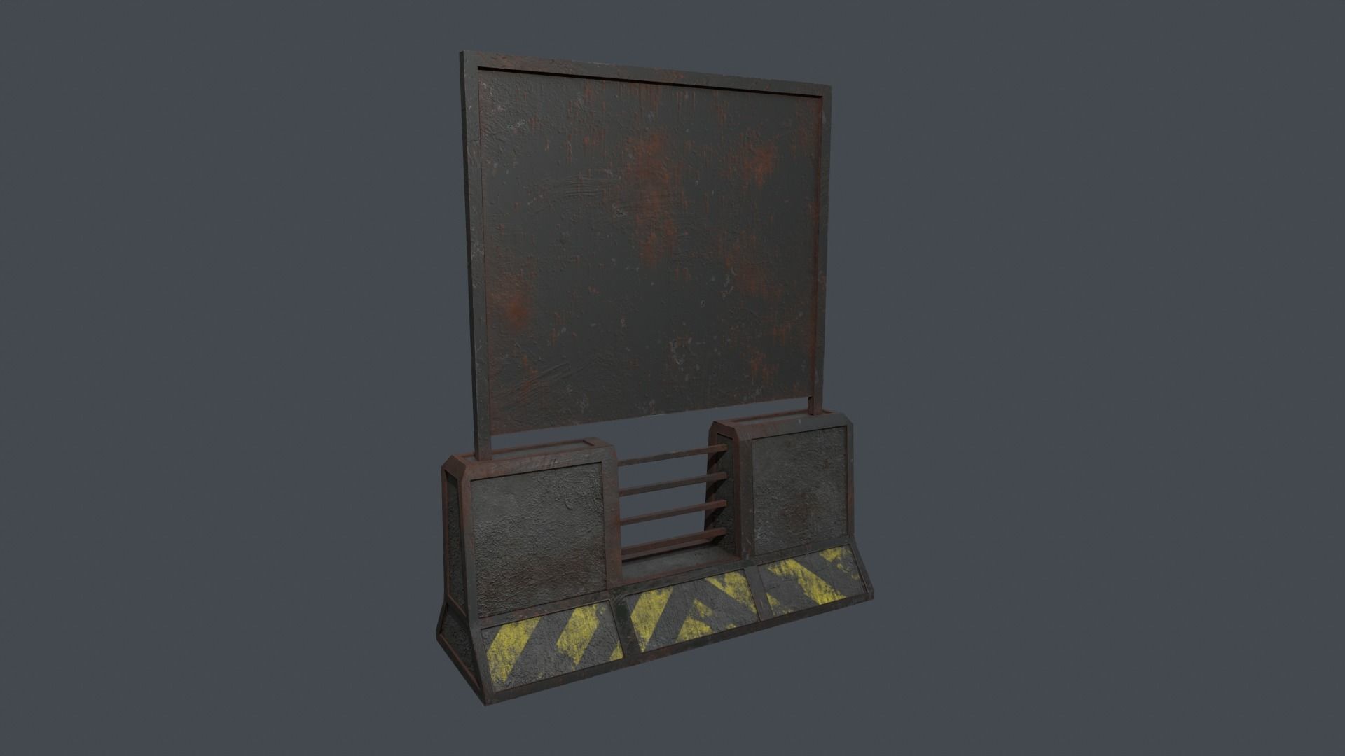 Concrete RoadBlock Barrier Barricade 3D model_5