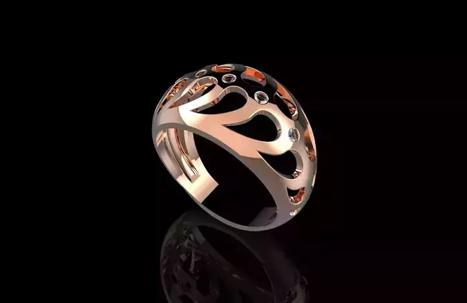  Fashion Ring With Brilliants 3D Print Model