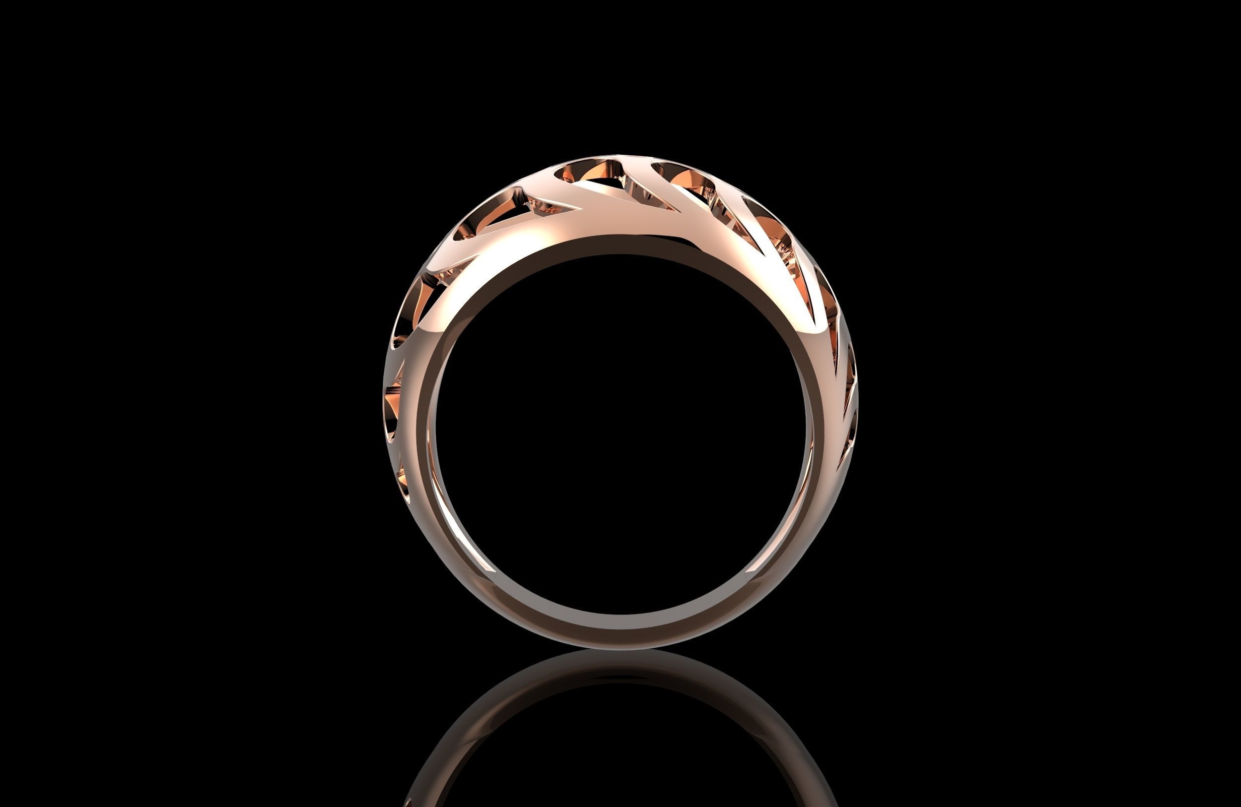 Fashion Ring With Brilliants 3D Print Model 3D print model_6