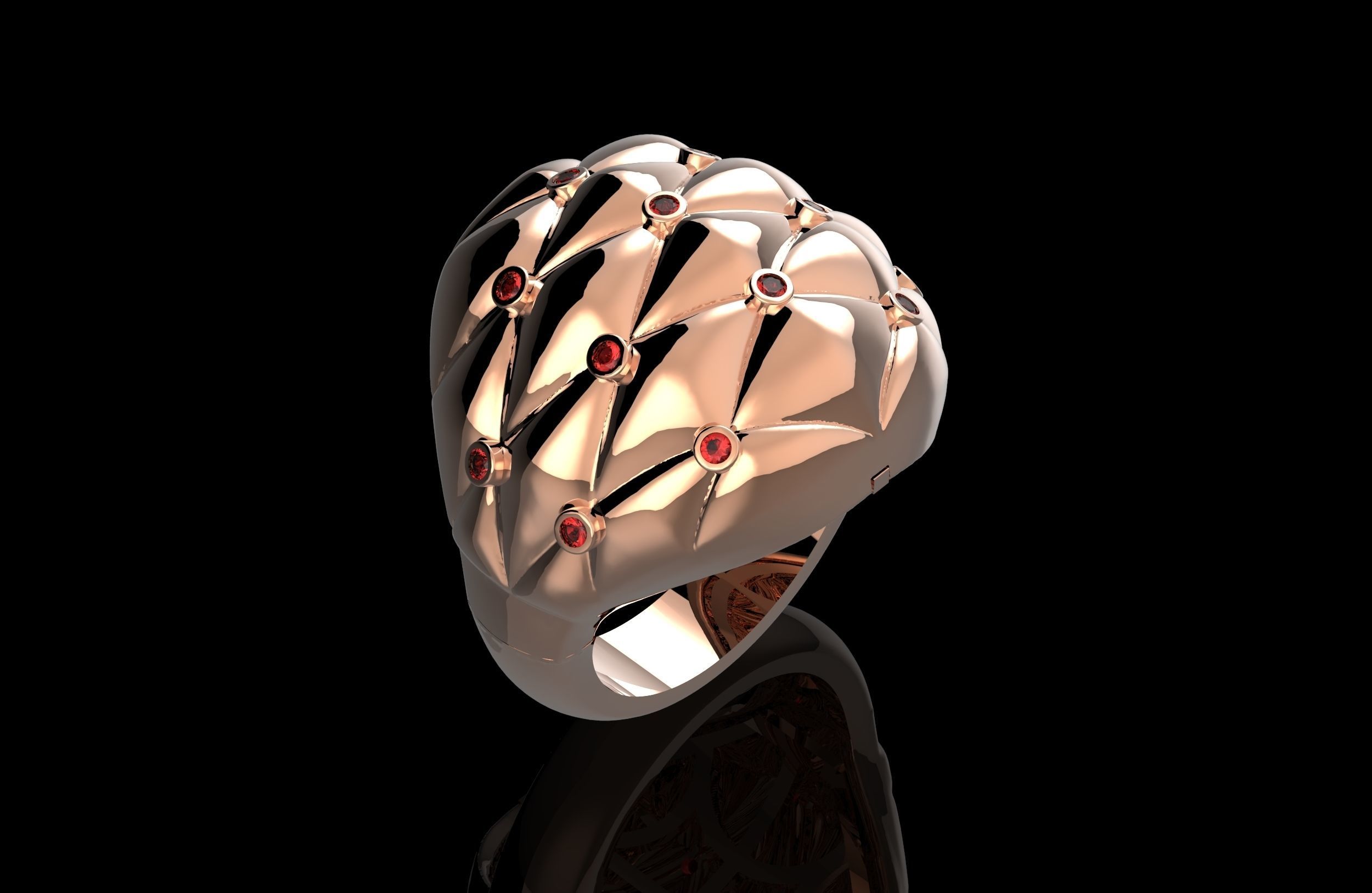 Cushion Ring With Brilliants 3D Print Model 3D print model_7