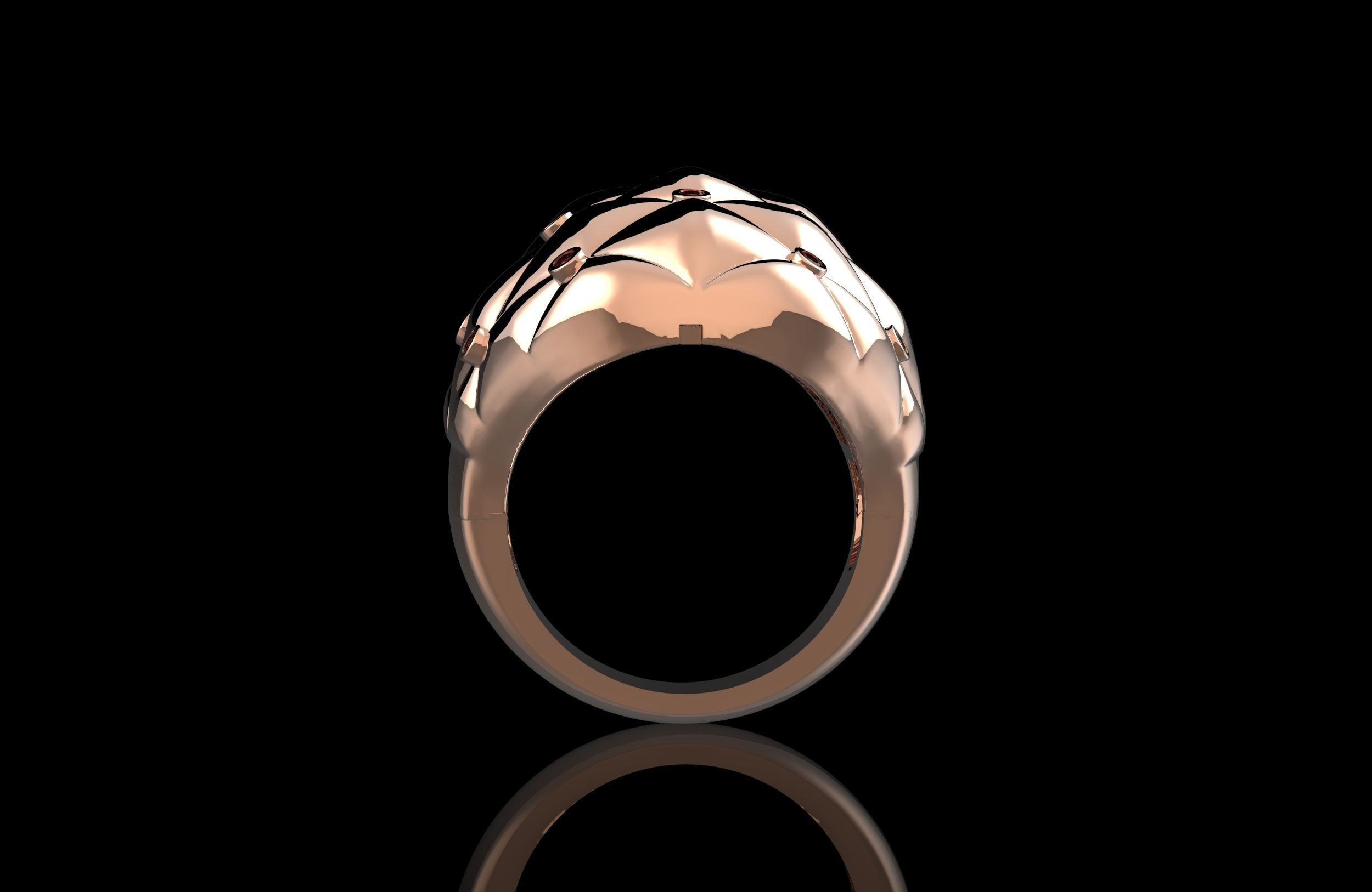 Cushion Ring With Brilliants 3D Print Model 3D print model_2