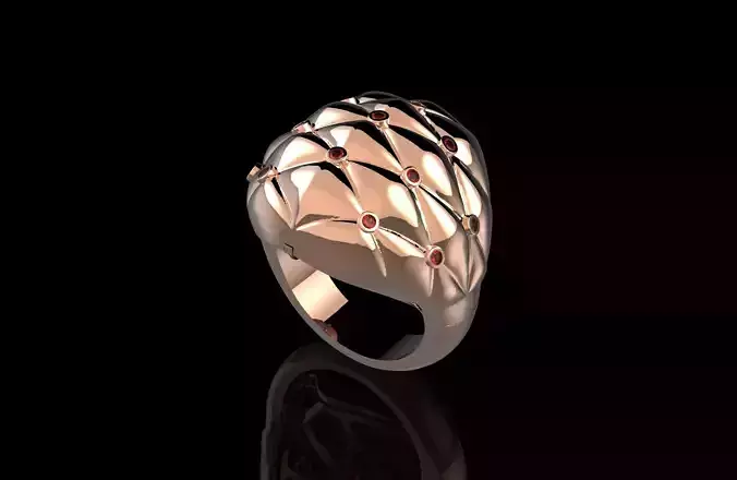 Cushion Ring With Brilliants 3D Print Model